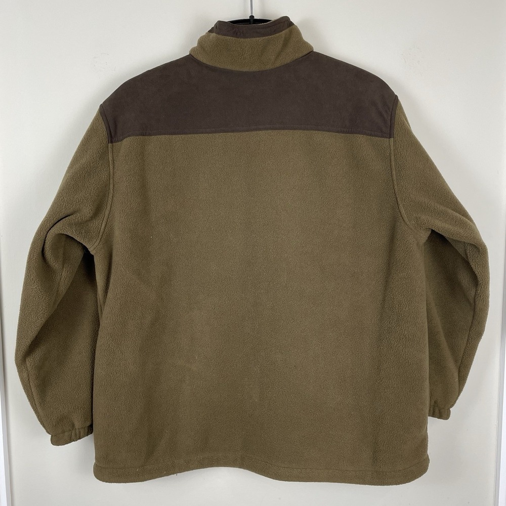 LL Bean Fleece Pullover Womens Large Brown Half Zip Lined Made in USA 1354764 - Picture 2 of 8